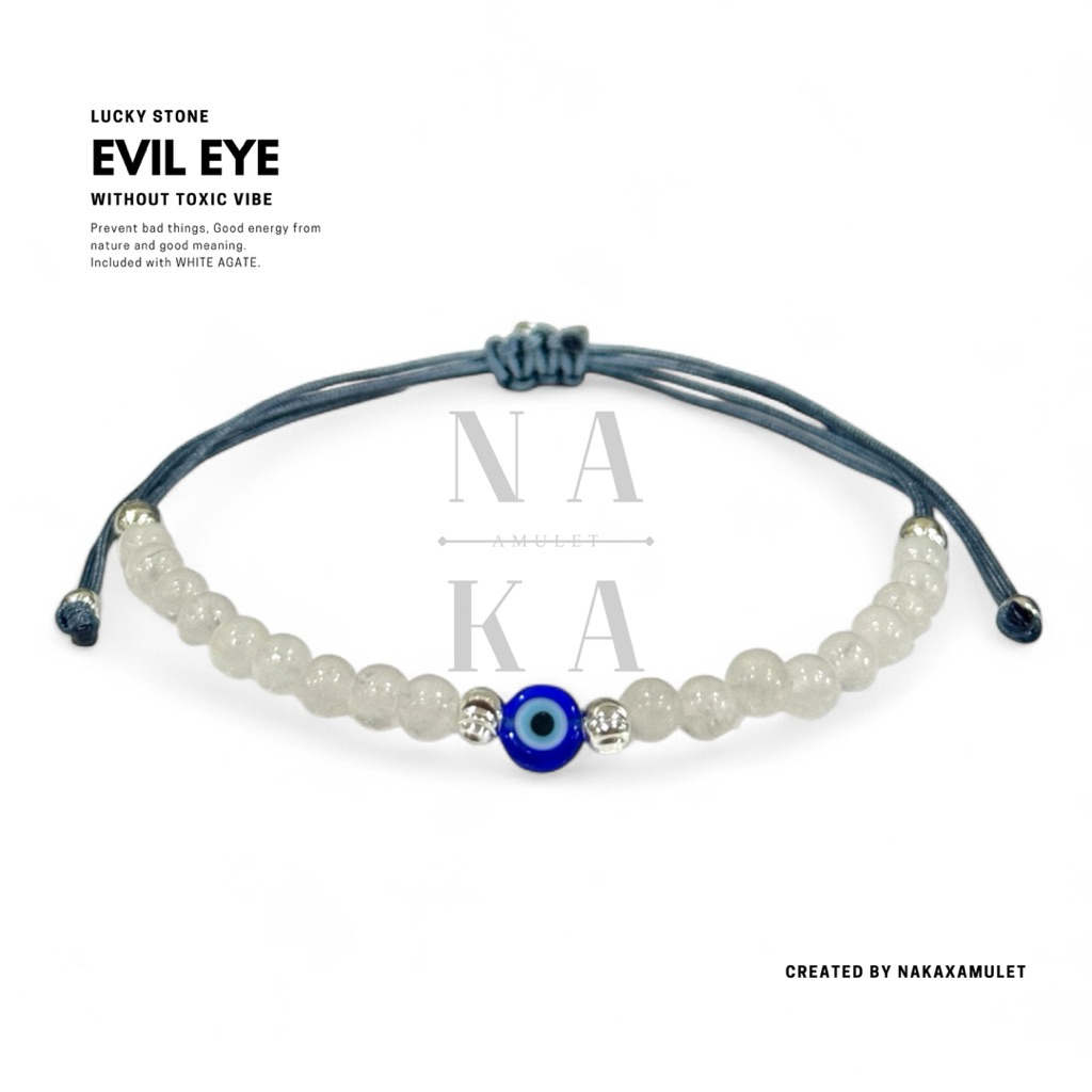 กำไล Evil Eye x CATEYE (ตาแมวสีขาว) พร้อมส่ง
