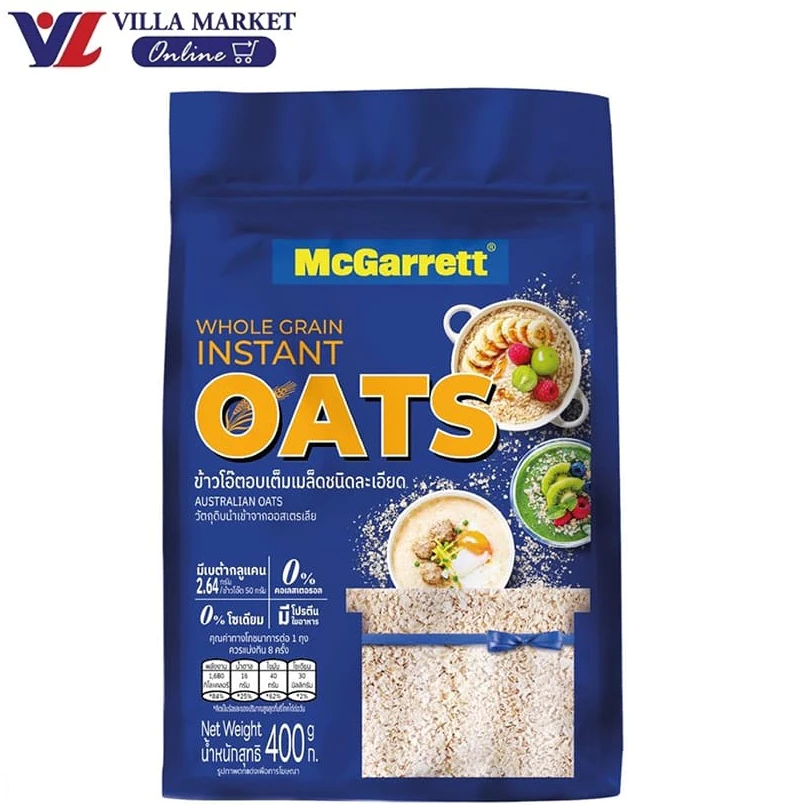 Mcgarrett Rolled Oats Instant 400G แมกกาแรค ข้าวโอ๊ต ข้าวโอ๊ตอบ ธัญพืช