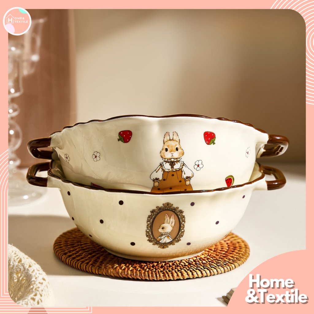 ชามเซรามิค ชามสลัด ลายกระต่ายวินเทจ | The Manor Bunny Collection