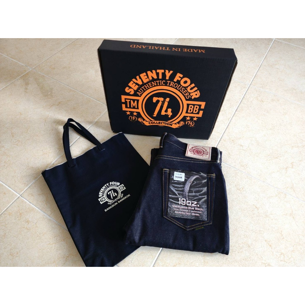 Seventyfourdenim Premium #19oz.Wakayama-Blue,Black. ✨️#ผ้าดิบ19ozมีทรงกะบอกตรงstraight,กะบอกเล็กslimfit
