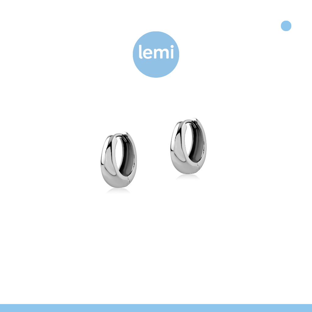 Lemi ต่างหูเพื่อผิวแพ้ง่าย Chubby Hoop Surgical Steel