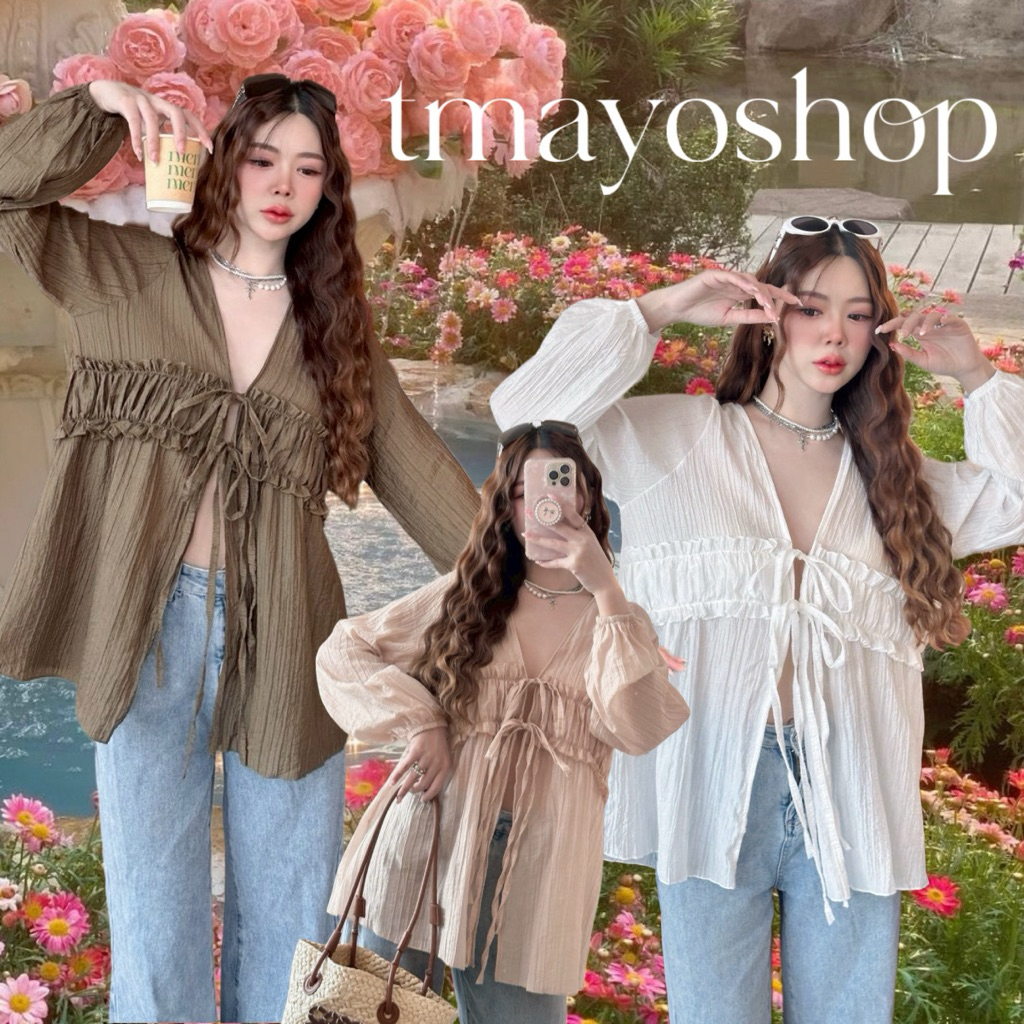 ✨ WINNIE TOP เสื้อคอวี✨