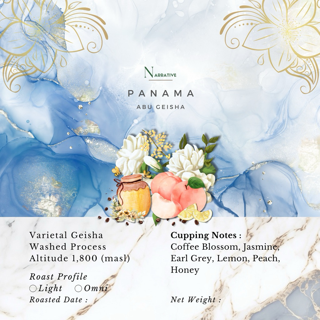 เมล็ดกาแฟ Panama Abu Geisha Washed - Light Roast