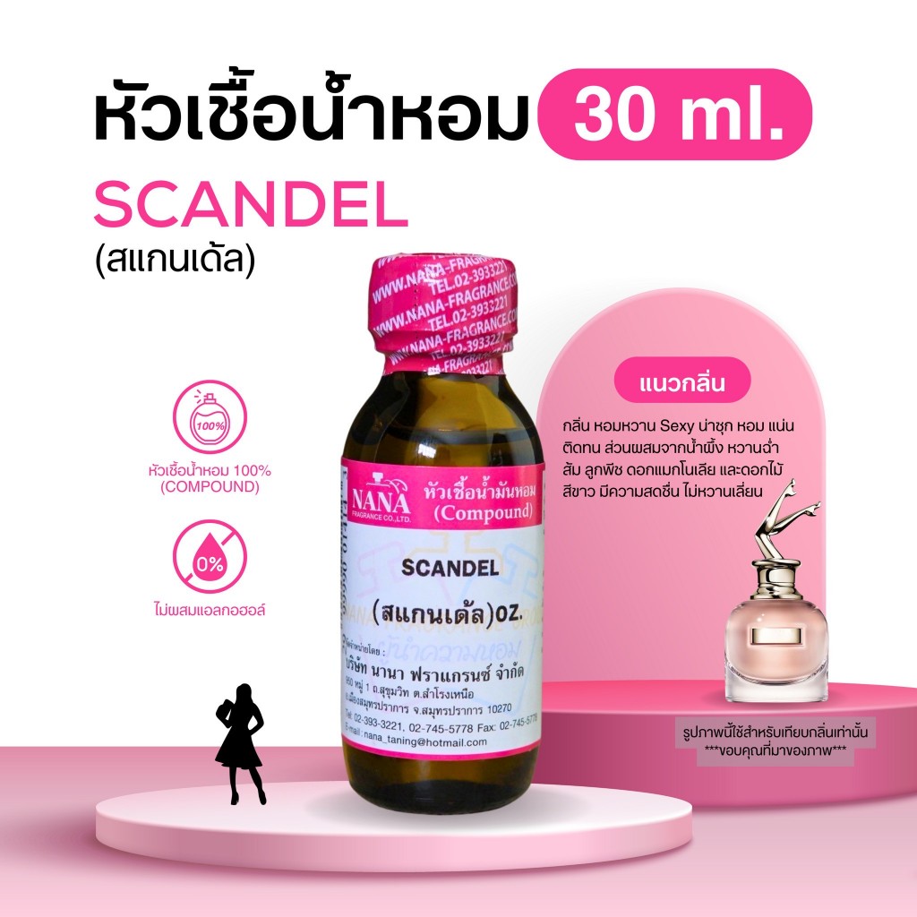 หัวเชื้อน้ำหอม 100% กลิ่นสแกนเด้ล(SCANDEL )
