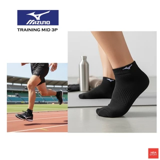 [คุณภาพในราคาเบาๆ] MIZUNO TRAINING MID 3P ถุงเท้า กีฬา มิตซูโน่ แท้