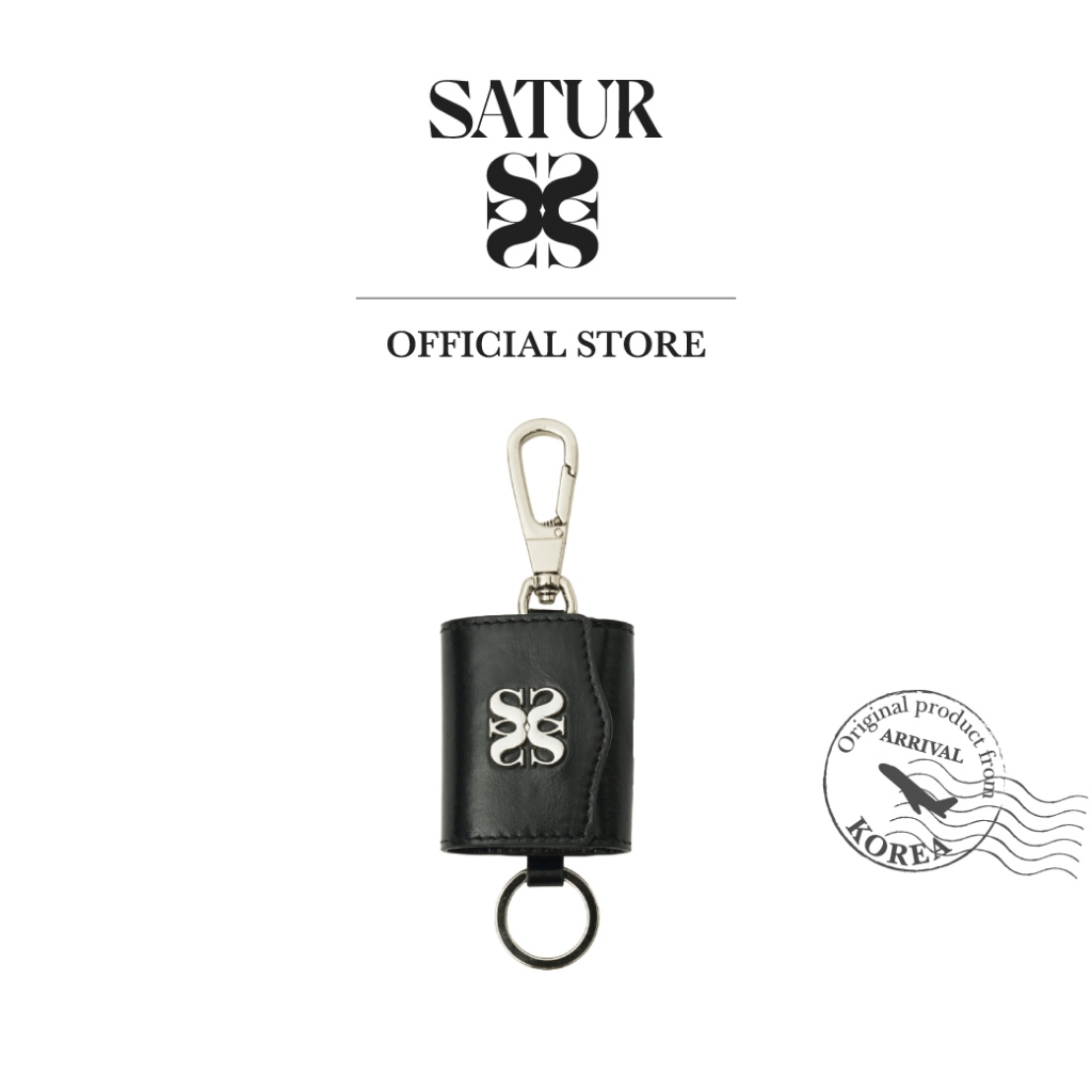 SATUR เคสแอร์พอต รุ่น Satur Keyring Leather Airpods Case Black (60011SAPACU_S5BKXX)