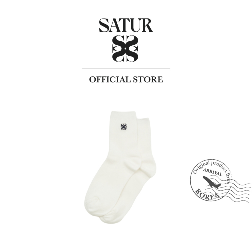SATUR ถุงเท้า รุ่น All Day Satur Plain Socks White (60023SSPACU_S5WTXX)