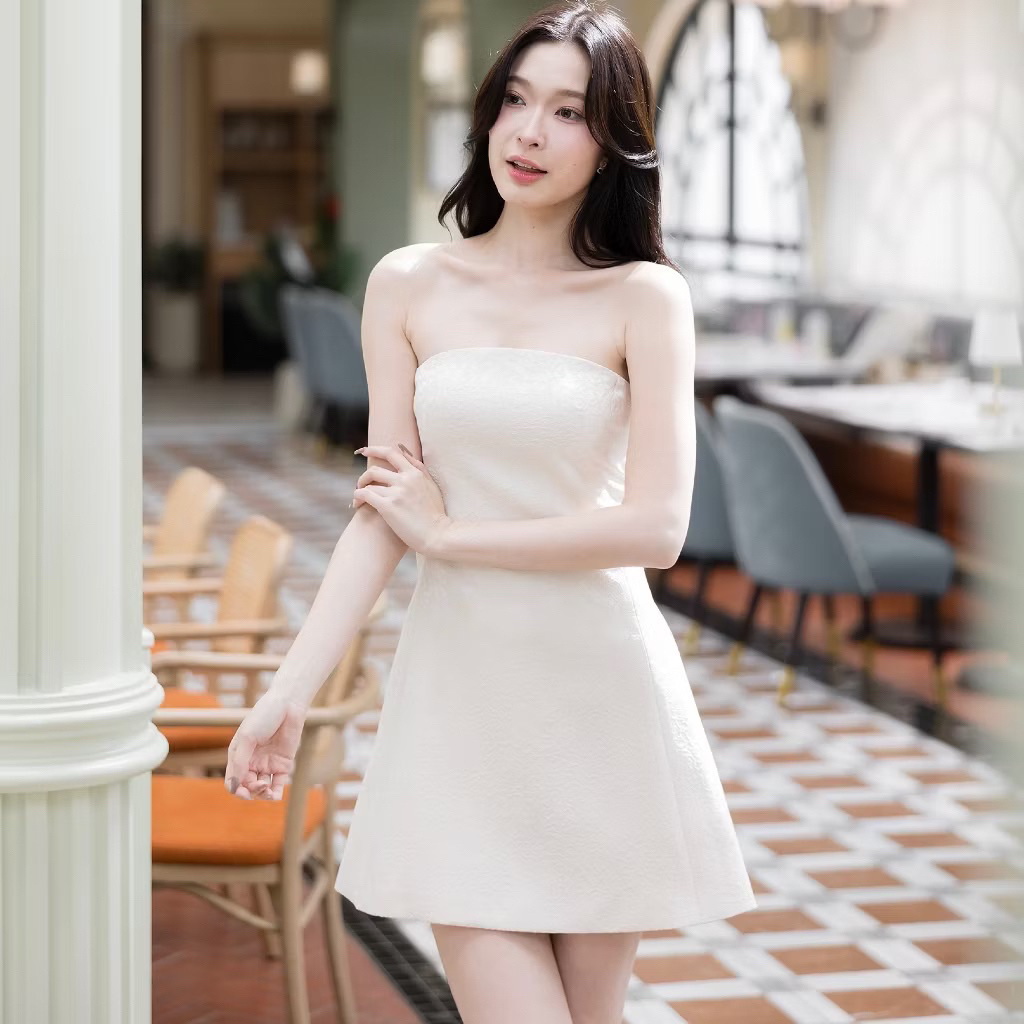 calico ella dress สีเบจ