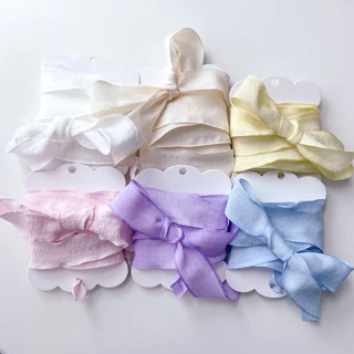 ♡ พร้อมส่ง | (5 หลา) Ribbon โบว์ ริบบิ้น ผ้าพลิ้ว ขอบหยัก ขนาด 25 mm / 2.5 cm