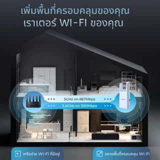 Tenda A18 Pro AC1200 WiFi Repeater WIFI Range Extender 1000Mbps ตัวขยายช่วง สัญญาณ ครอบคลุมทั้งบ้าน รับประกัน 3ปี