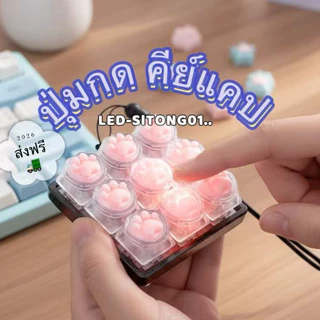 คีย์บอร์ด คีย์แคป ✨LED✨ อุ้งเท้าน้องเหมียว พวงกุญแจจี้ Fidge
