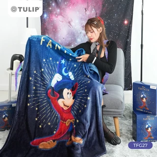 Tulip Fleece Disney Fantasia ผ้าห่มขนแกะเทียม TFG27 ดิสนีย์แฟนตาเซีย ลิขสิทธิ์แท้จากดิสนีย์ ผ้าห่มฟลีซ หนานุ่ม พกพาสะดวก