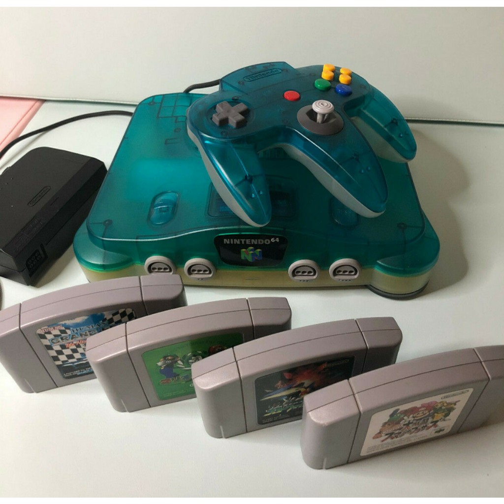 Clear BLUE X 4 GAMES - Nintendo 64 N64 Console - Japan JPN IN STOCK