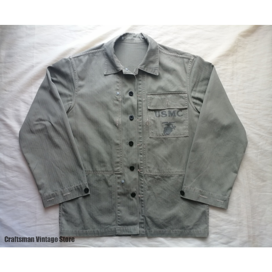 📌 เสื้อแจ็คเก็ต Buzz Rickson's USMC P-44 HBT Utility Combat Jacket (รอบอกเสื้อ:42” )📌