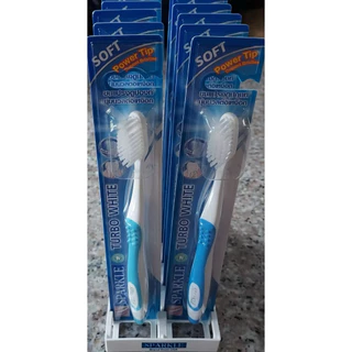 พร้อมส่ง💓| SPARKLE สปาร์คเคิล แปรงสีฟัน รุ่น TURBO WHITE TOOTHBRUSH ขนแปรงนุ่มพิเศษ 1 ด้าม (คละสี)