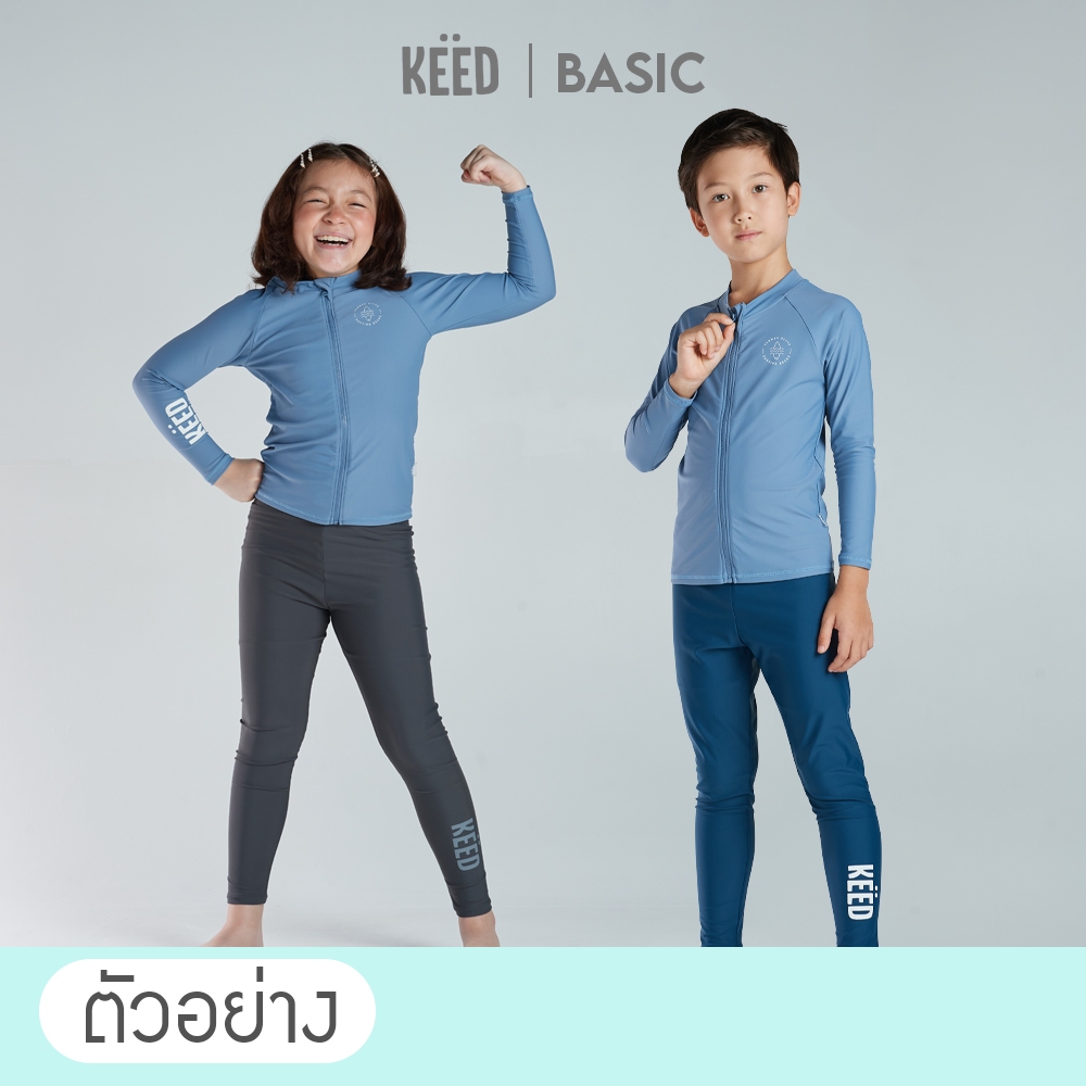 ✨NEW✨ KEED : BASIC เสื้อว่ายน้ำเด็กโต มีซิปด้านหน้า ตกแต่งด้วยสกรีนด้านข้าง *114* - รูปที่ 7