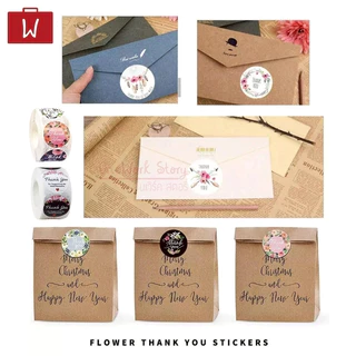 Oneworkstory สติ๊กเกอร์ขอบคุณ สติ๊กเกอร์แต้งกิ้ว Thank you Sticker |2.5cm สติ๊กเกอร์ติดสินค้า thx packaging sticker roll