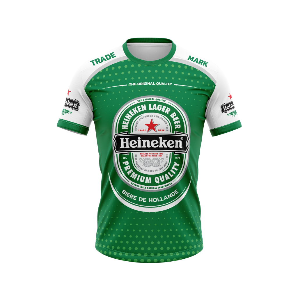 เสื้อแฟชั่น เสื้อพิมพ์ลาย ลายเบียร์ไฮนีเก้น ผ้านุ่ม ใส่สบาย