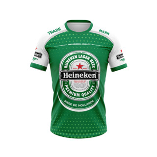 เสื้อแฟชั่น เสื้อพิมพ์ลาย ลายเบียร์ไฮนีเก้น ผ้านุ่ม ใส่สบาย