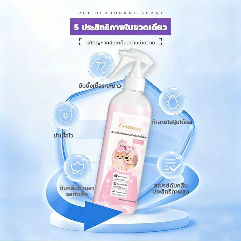 【Buy1 take 10】Ketzuzu สเปรย์ดับกลิ่นฉี่แมว สเปรย์ดับกลิ่นสัตว์เลี้ย ทรายแมว ฆ่าเชื้อ สเปรย์ดับกลิ่น - รูปที่ 2