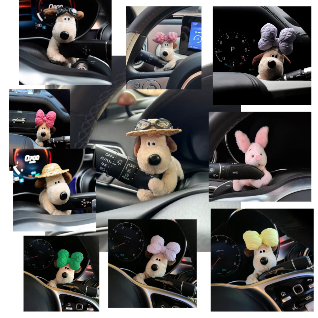 ตุ๊กตาสุนัข ตกแต่งรถยนต์ ติดก้านไฟเลี้ยว ติดก้านปัดน้ำฝน พร้อมส่งจากไทย