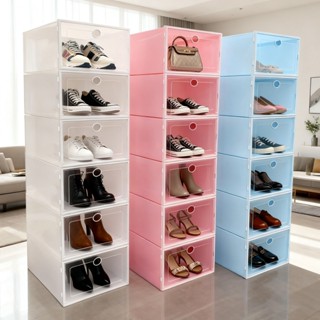 กล่องรองเท้า ตู้รองเท้า กล่องเก็บของ shoe box ฝาหน้า ซ้อนได้…