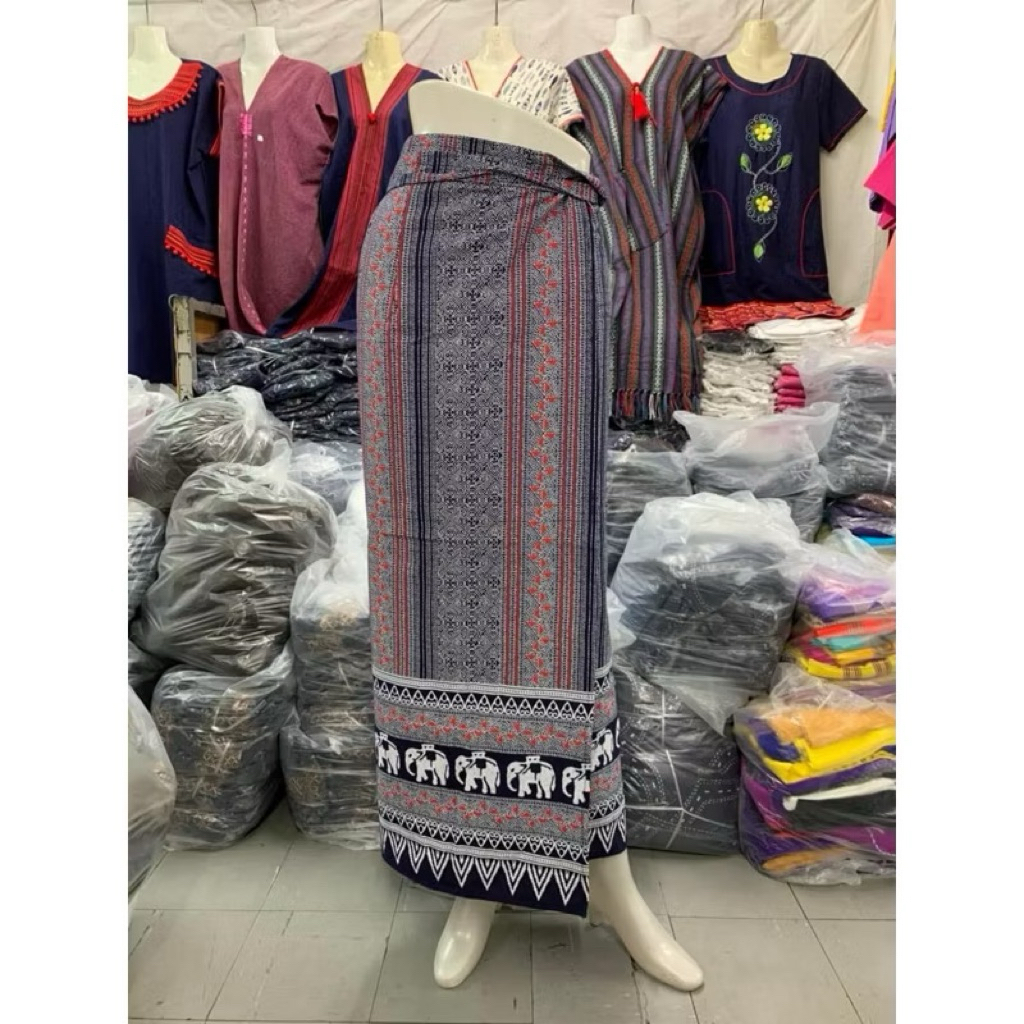 ผ้าซิ่นพิมพ์ลายแบบผูกงานสวยผ้านิ่ม - รูปที่ 3