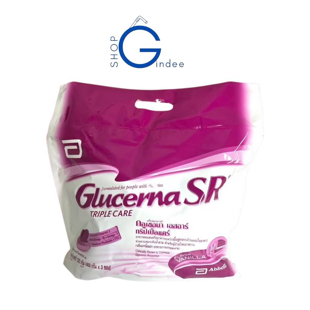 Glucerna S.R ຊະນິດຖົງເຕີມ 1 ແພັກ ລວມ 1200g (ມີ 3 ຖົງເຕີມ) EXP 01/08/2026
