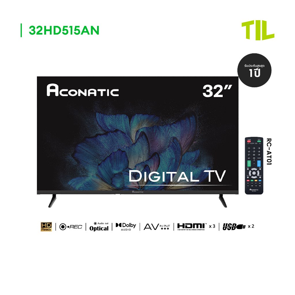 Aconatic ทีวี 32 นิ้ว LED Digital TV HD รุ่น 32HD515AN แอลอีดี ดิจิตอลทีวี ไม่ต้องใช้กล่องดิจิตอล