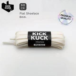 ( หนา2ชั้น พรีเมี่ยม 90cm.(ใหม่ 8เฉดสี) ) KICKKUCK(คิกคัก) เชือกรองเท้า (ทรงแบน) 90ซม กว้าง 8มิล รองเท้ากีฬาและลำลอง
