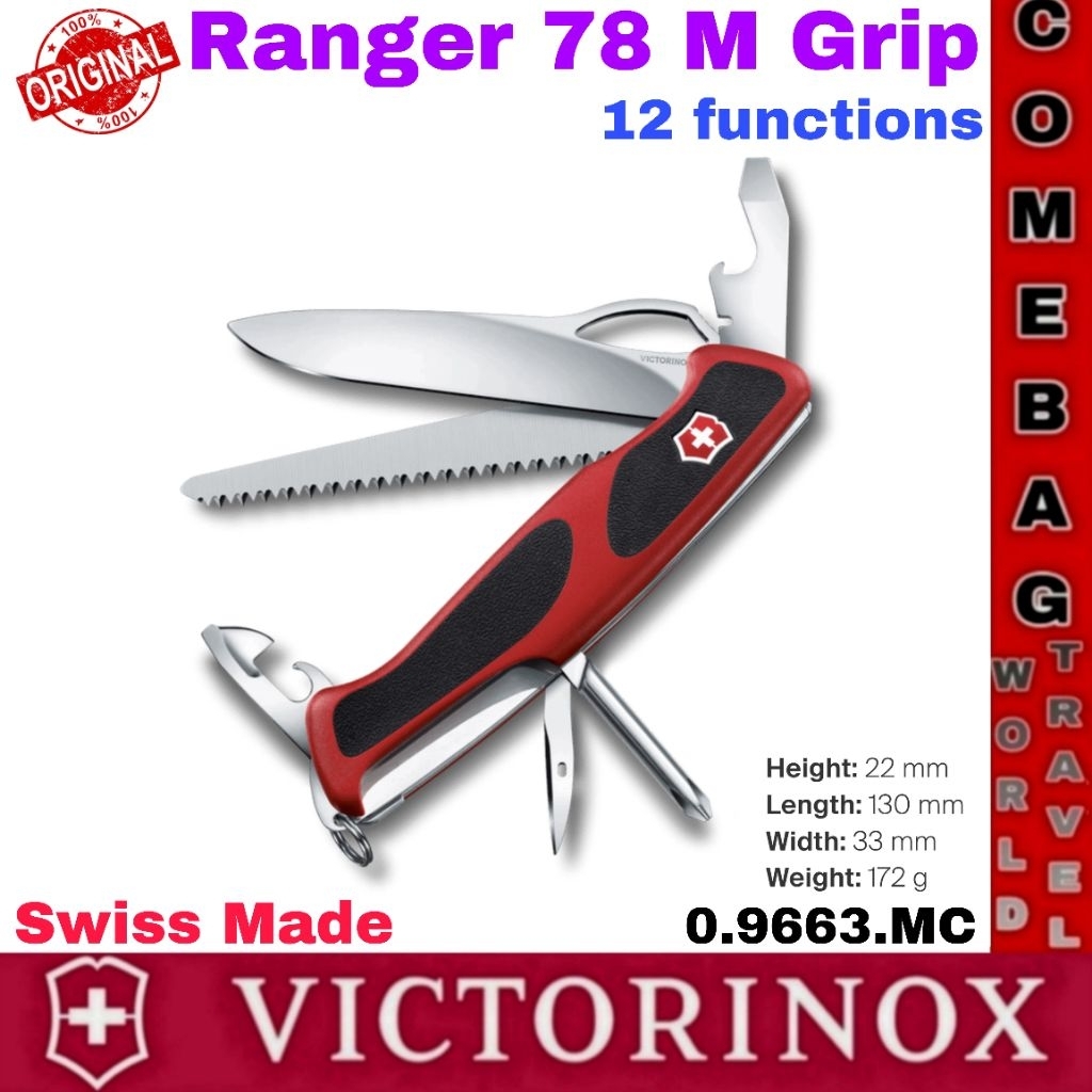 มีดพับVictorinox Ranger 78 M Grip 12 Functions การใช้งาน ของแท้ Swiss Made🇨🇭🇨🇭