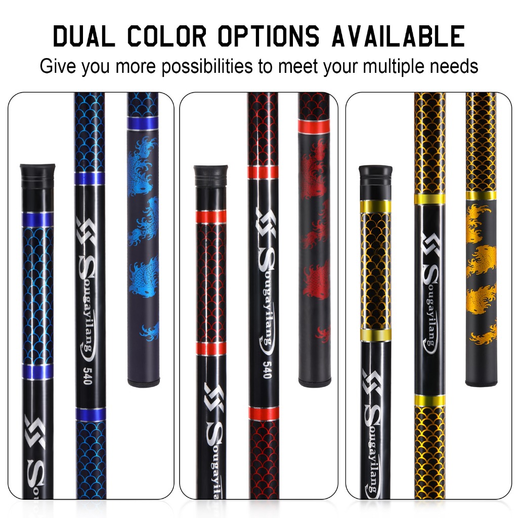 Sougayilang เบ็ดตกปลา 2.7-7.2m คันชิงหลิว คันเบ็ดตกปลาคันเบ็ดหัตถกรรม คันเบ็ดตกป