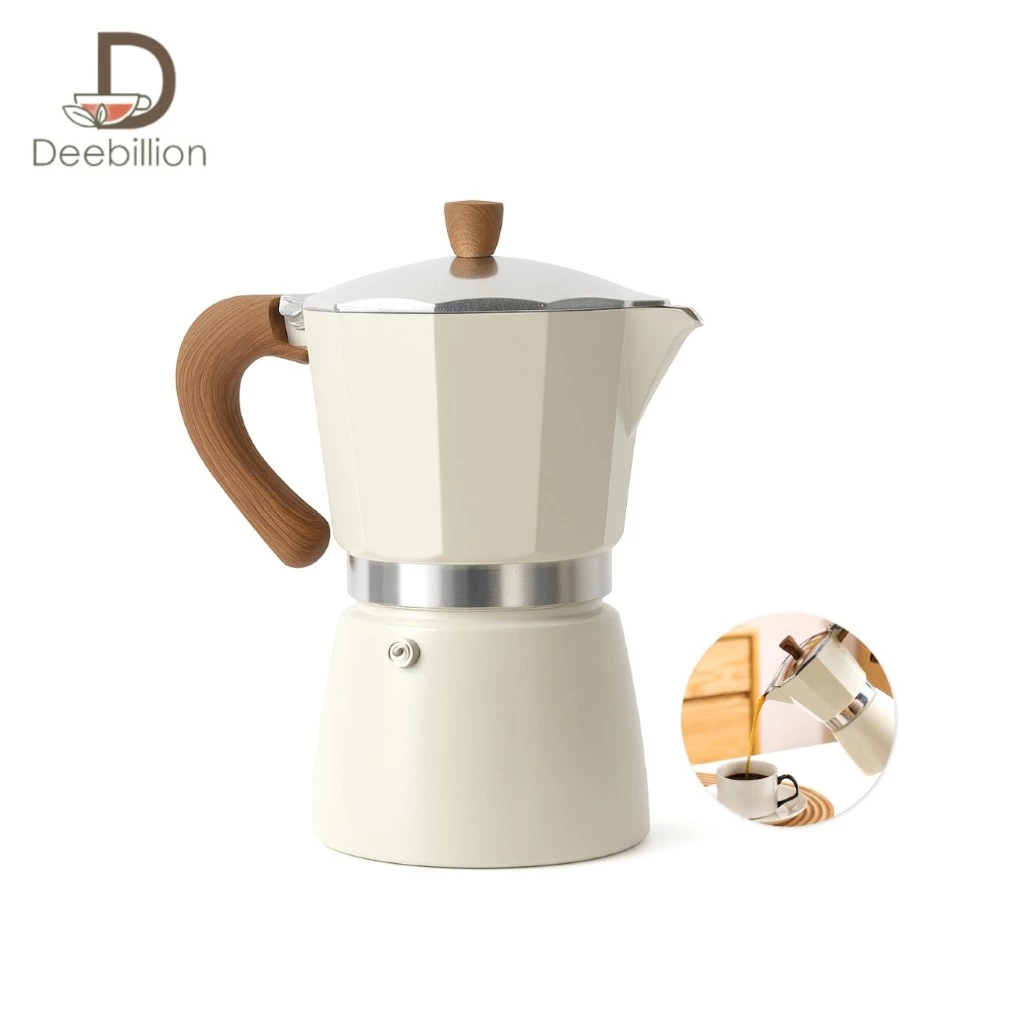 หม้อต้มกาแฟ มอคค่าพอท กาต้มกาแฟสด Moka Pot โมก้าพอต ใช้งานกับเตาไฟฟ้า เตาแก็ส เตาแคมป์ปิ้ง Deebillion