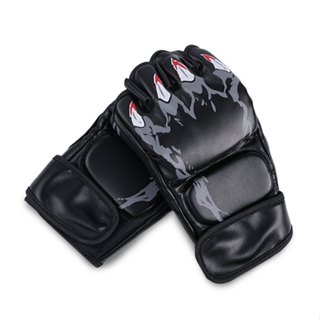 นวมชกมวย สำหรับซ้อมมวย กีฬาต่อยมวย ถุงมือนวม MMA แบบครึ่งนิ้…