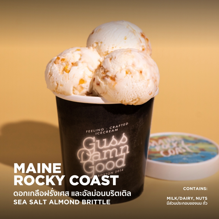ไอศกรีมไพน์ GussDamnGood รสเกลืออัลมอนด์บริตเทิล (Maine Rocky Coast) (320-340g) -  (ไอติม/ขนม)