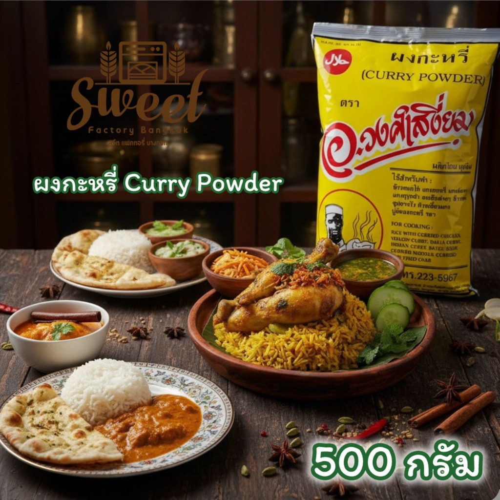 Curry ผงกะหรี่ ครื่ีงกิโล (500กรัม) ต้นตำรับมุสลิม  อ.วงศ์เสงี่ยม Curry Powder Masala ผงกระหรี่