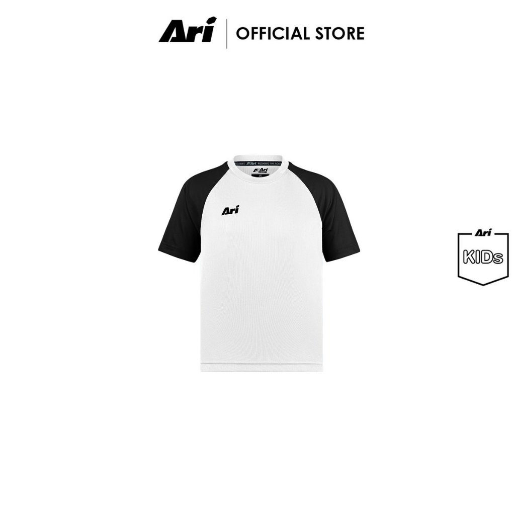 ARI KIDS ESSENTIAL 2TONES TEAM JERSEY - WHITE/BLACK (AAP3097-02) เสื้อฟุตบอล เด็