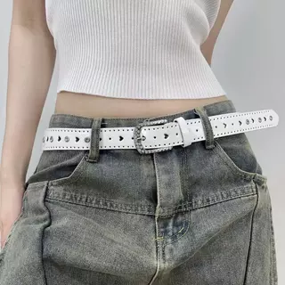 เข็มขัด Y2K เข็มขัดผู้หญิง สไตล์อเมริกัน วินเทจ เข็มขัดหนัง กางเกงยีนส์ กระโปรง แฟชั่น สายฝอ เท่ๆ พร้อมส่งไทย