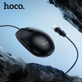 เมาส์ เมาส์แบบมีสาย HOCO GM50 สายยาว 1.45 เมตร เมาส์ความแม่นยำสูง เหมาะสำหรับ PC และ แล็ปท็อป น้ำหนักเบา พกพาง่าย