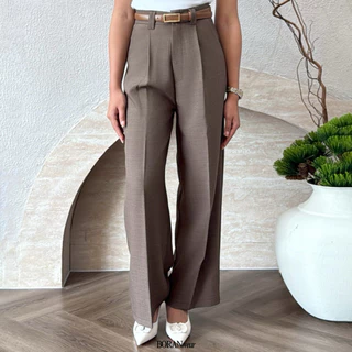 BORANwear – Nikko Pants กางเกงสแลคผู้หญิงทรงขากระบอกใหญ่ ขากว้าง ดีไซน์เรียบหรู ผ้าใส่สบาย