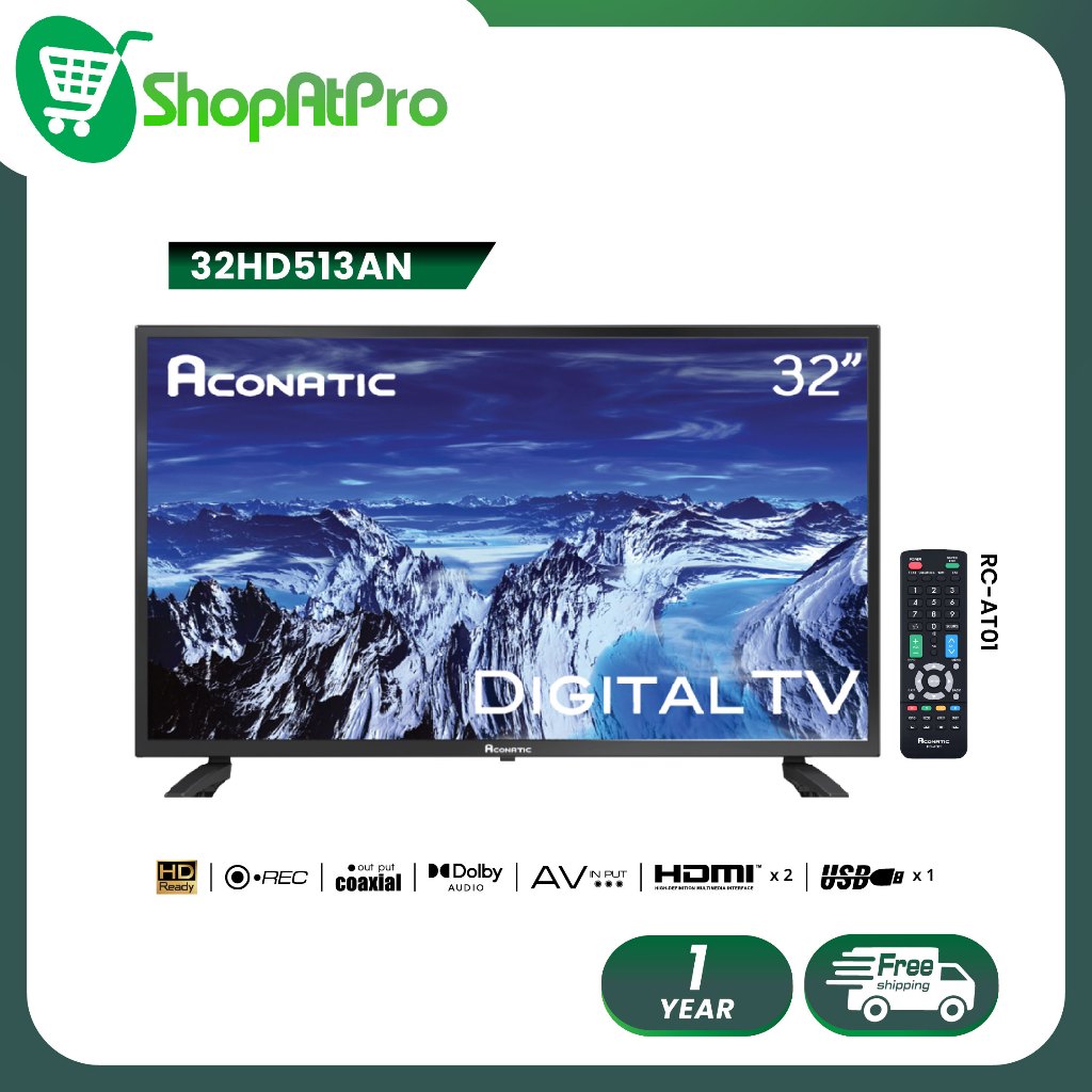 Aconatic LED Digital TV HD แอลอีดี ดิจิตอลทีวี ขนาด 32 นิ้ว รุ่น 32HD513AN (รับประกัน 1 ปี)