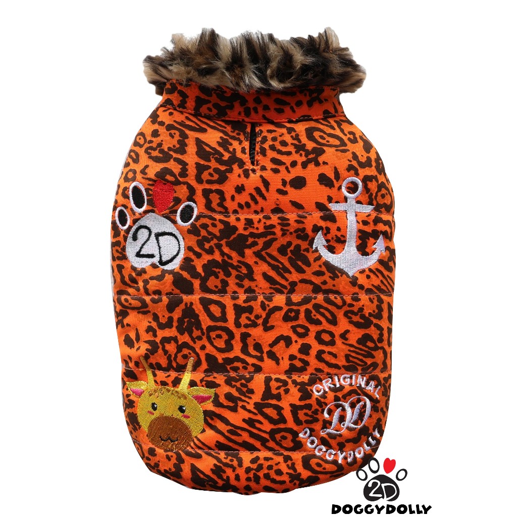 Pet cloths -Doggydolly  เสื้อผ้าแฟชั่น สัตว์เลี้ยง หมาแมว เสื้อฟลีซ FLEECE กันหนาว เฟอร์ ลายเสือ ขนา