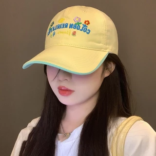 SANER หมวกแก็ป หมวกแก๊ป ลายปักดอกไม้เล็ก ๆ สีสันสวยงาม แฟชั่นเกาหลี ใส่ได้ทั้งชายหญิง