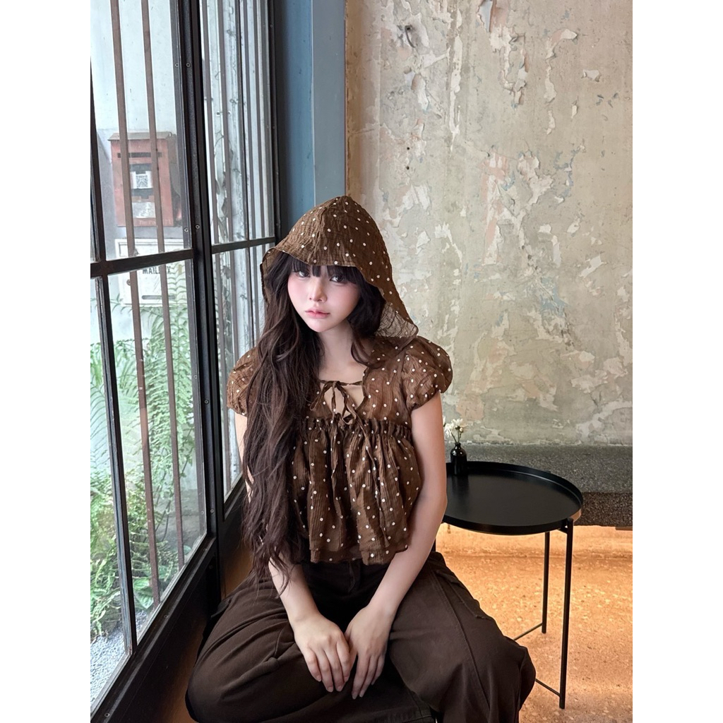 เสื้อครอกแขนตุ๊กตามีหมวก