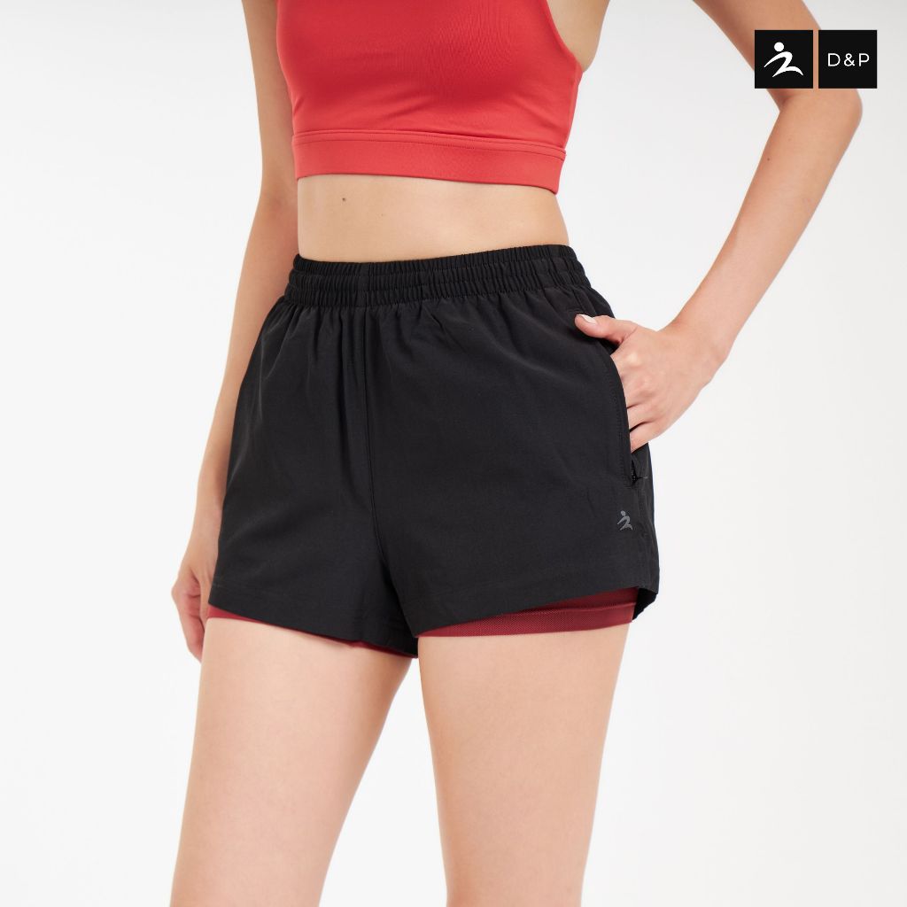 D&P Sport Shorts 2IN1 | Last Drop | D-3256 กางเกงขาสั้น มีซับใน ออกกำลังกาย