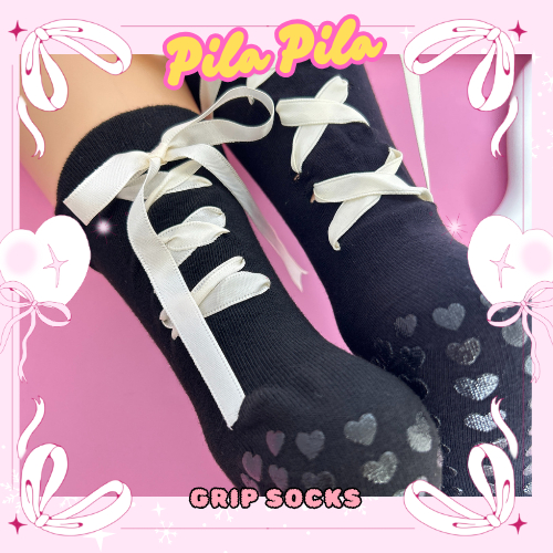 Pila Pila pilates Sock ถุงเท้าพิลาทิส Ribbon Ballet สาน มีกันลื่น