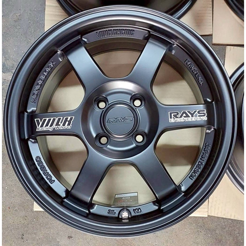 ล้อแม็กเบา AOW TE37 สีดำด้าน 7-15นื้ว 4รู100 ET35 [21452]