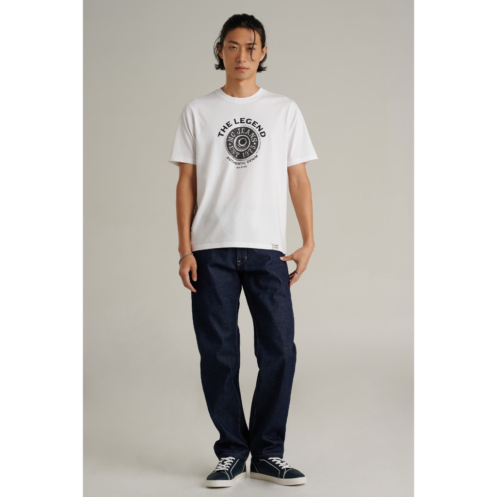 Mc JEANS เสื้อยืดคอกลม แขนสั้นผู้ชาย (The Legend Collection) ทรง Regular Fit (เรกูล่า ฟิต) งานพิมพ์ half tone MTSZD15