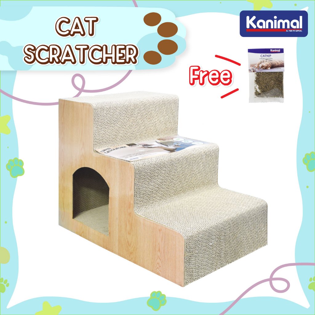 [CS-1234] Kanimal Cat Toy ของเล่นแมว บันไดลับเล็บแมว Giant Step สำหรับขึ้นเตียง โซฟา รับน้ำหนักได้ 70 Kg. 60x40x50 ซม.