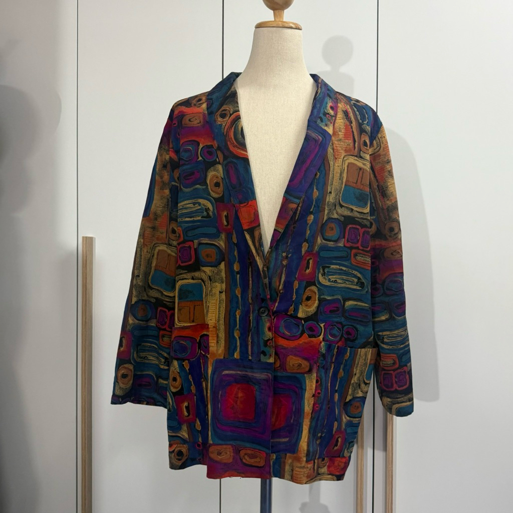 Vtg80s KENSINGTON  SQUARE made in usa (รอบอก 49“x31")